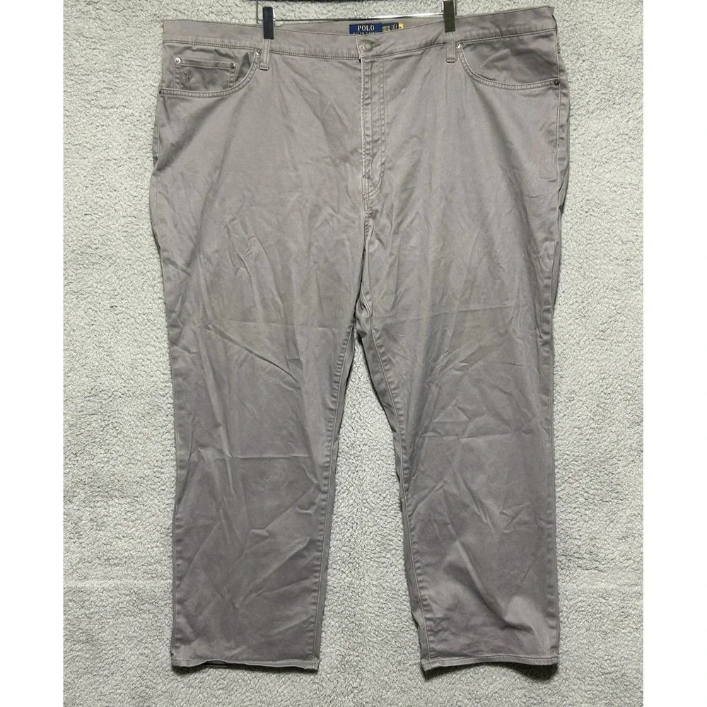 NWT Polo Ralph Lauren Mens Angler Grey‎ Classic Fit 5 Pocket Chino Pants New 48B